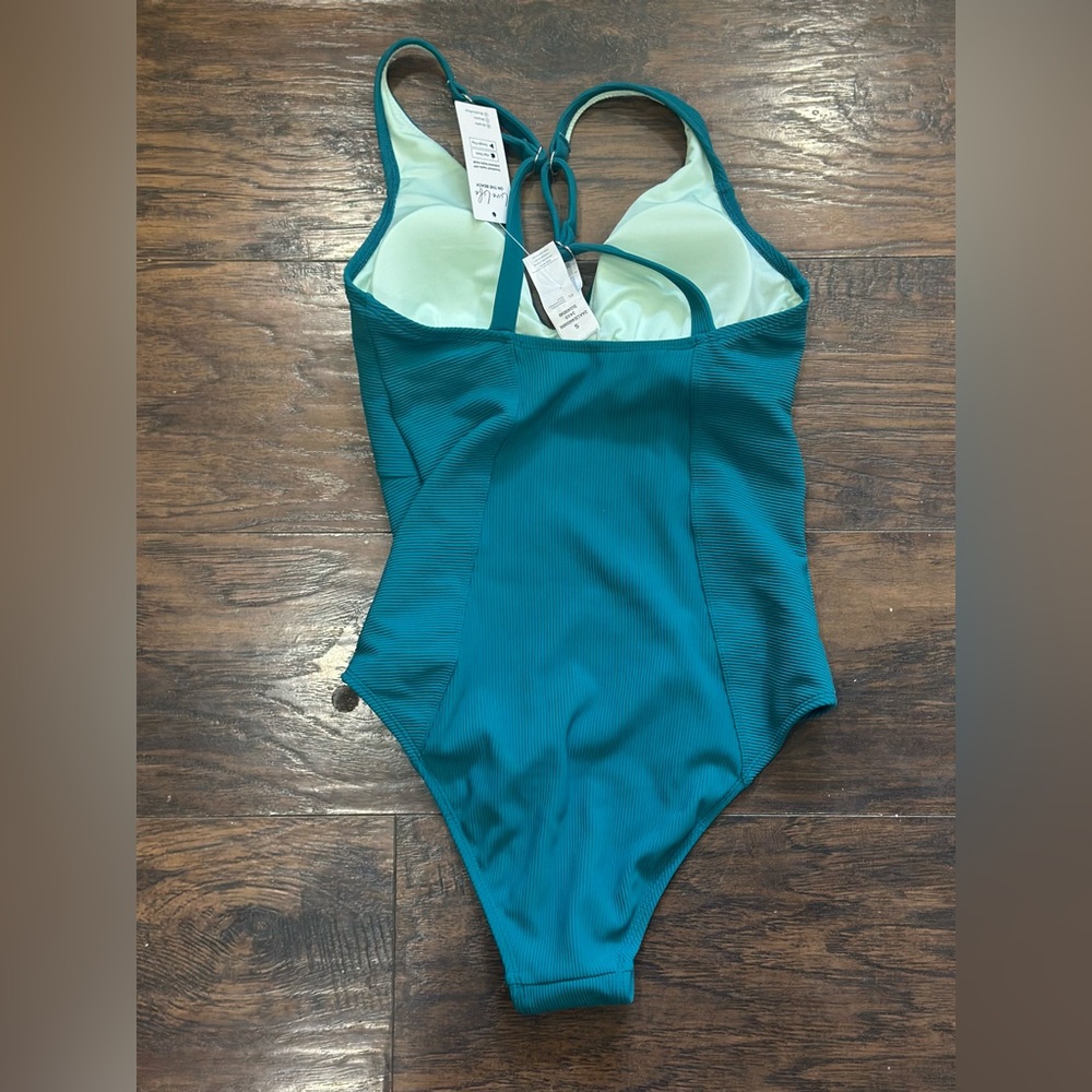 NWT Cupshe Blue One Piece Swimsuit with Streamlined Silhouette - Picture 4 of 7